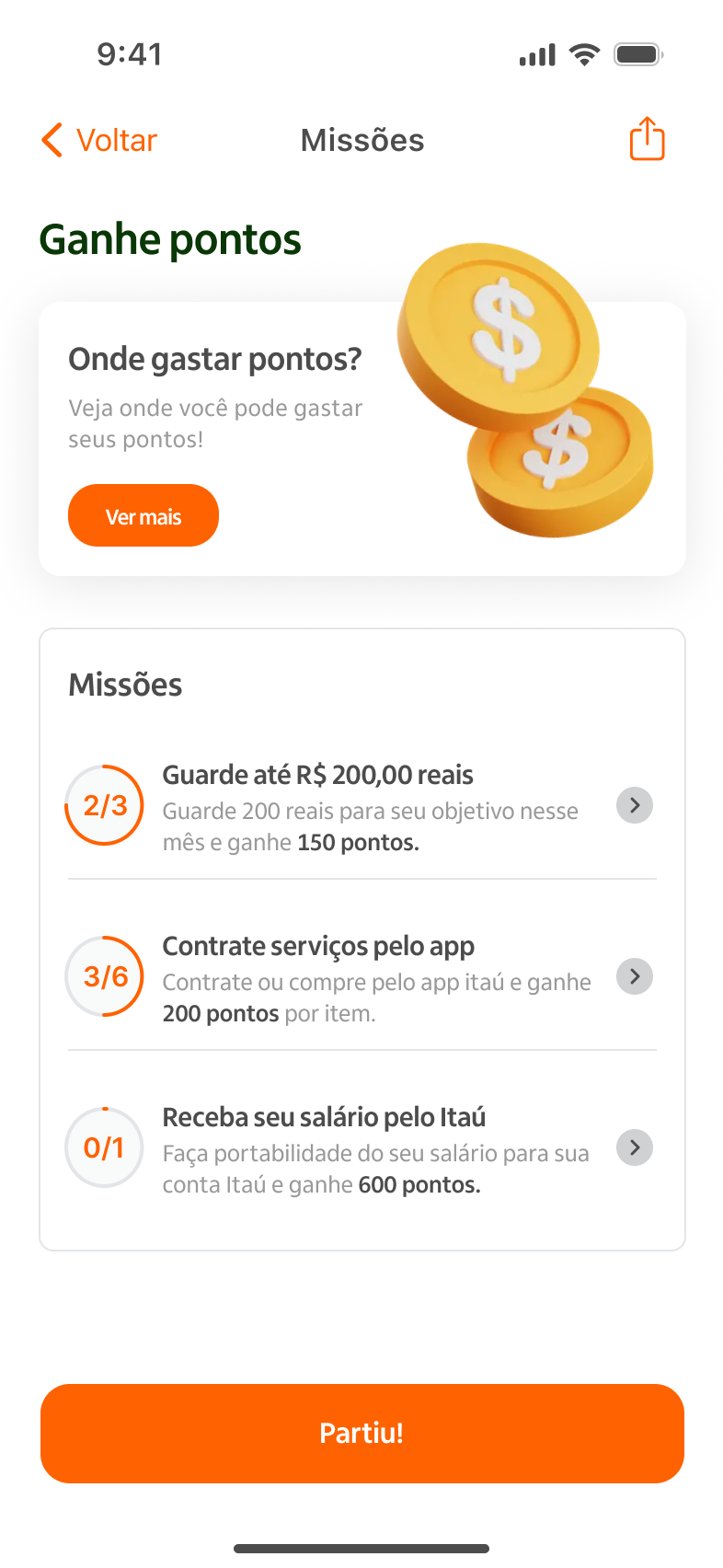 Missões - Gamificação